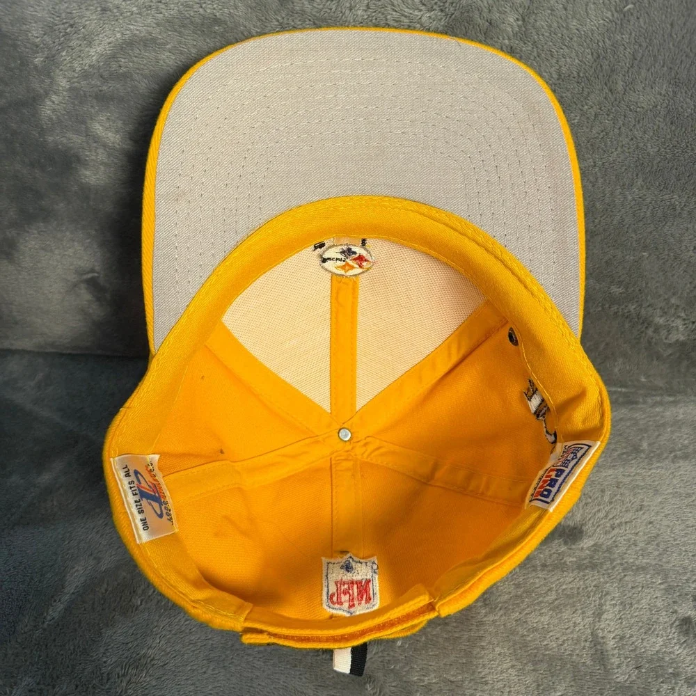 Vintage Logo Athletic Pittsburgh Steelers NFL Pro Line Hat Yellow Adjustable Cap